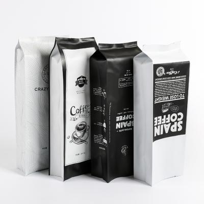 China 340g Food Side Gusset Foil Black Food Smell Arabica Moisture Proof Coffee Bean Packaging Bags for sale