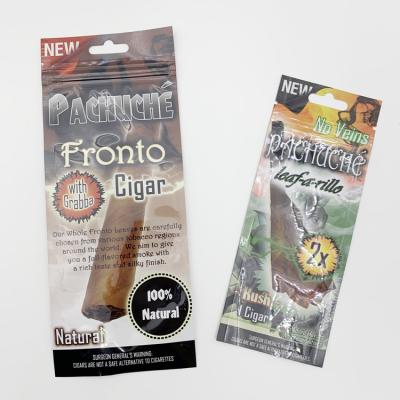 China Custom Resealable Safety Mylar Holographic Foil Disposable Printed Cigar Bags With Box for sale