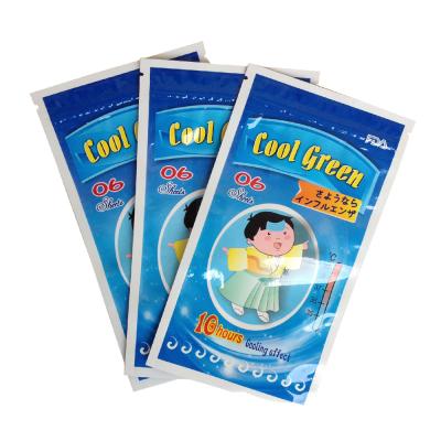 China Shock Resistance Flat Heat Seal Food Grade Aluminum Foil Zipper Bag For Fever Patch Paste Antipyretic Cooling Foil Bag for sale