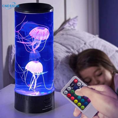 China Modern Modern Rainbow Colorful Throwing Decoration Around RGB LED Remote Jellyfish Bedroom Light Lamp for sale