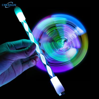 China New-designed Creative Student Stationery Rotating Pen Flexible Practice Fingers Flash Led Spinning Pen for sale