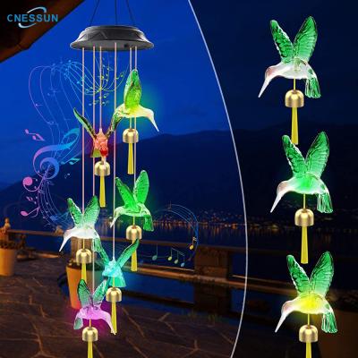 China Theme Park LANDSCAPE Garden LED String Light Outdoor Garden Yard Hanging Lighting Solar Powered Wind Chime Lamp for sale