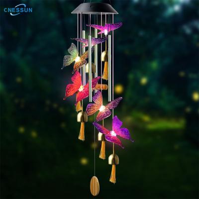 China Best Selling Theme Park LANDSCAPE Garden Amazon Garden Lights Belt Bell Color Changing Led Holiday Lighting Solar Wind Chime Light for sale