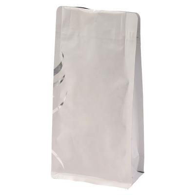 China Custom Logo Flat Bottom Stand Pouch Mylar Bag Biodegradable Packing Coffee Bean Bags Moisture Proof With Valve And Zipper Coffee Packaging for sale