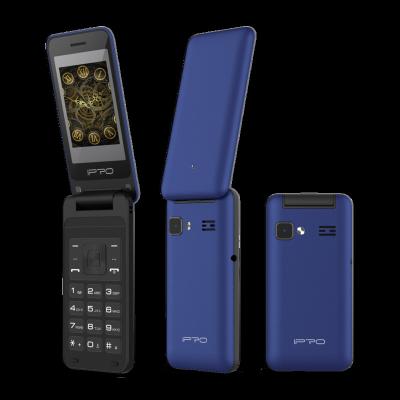 China Original Dual SIM Card Wholesale Customized IPRO Flip Button Cell Phone 2.4 Inch With Camera GSM Big Button Bar Feature Phone for sale