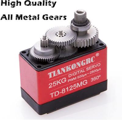 China TIANKONGRC TD-8125MG 25KG  4.8-7.2V Digital Servo 360 Degree Waterproof Large Torque Metal Gear for DIY Robot Robotic Arm RC Model PWM 500μs-2500μs for sale