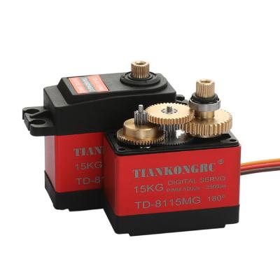 China TIANKONGRC TD-8115MG 15KG 4.8V-7.4V Servo digital de engranaje de metal impermeable con alto par para el modelo de vehículo de control remoto RC en venta