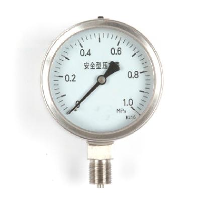 China high quality 304sst stainless steel oil filled pressure gauge for gas for sale