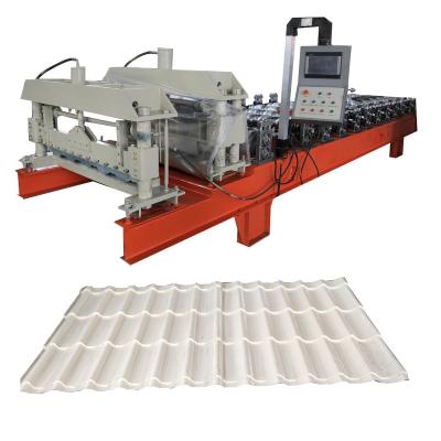 China Popular Hotels Azerbaijan Ukraine Russia 1100mm Glazed Tile Roll Forming Machine for sale