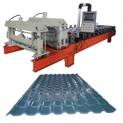 China Large Popular Hotels Kyrgyzstan Ukraine Bamboo Glazed Tile Roll Forming Machine for sale