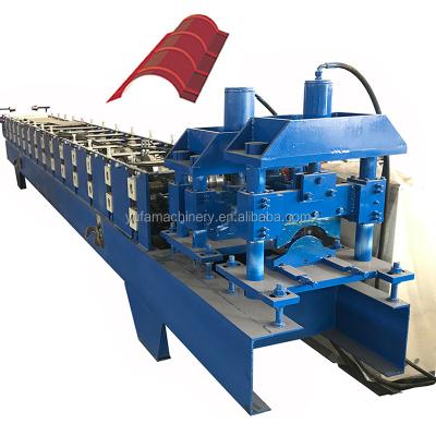 China Hotels Material Metal Roof Sheet Cap Making Ridge Cap Roll Forming Machine for sale