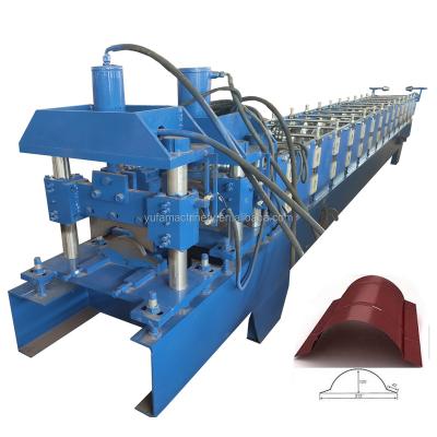 China Hotels Steel Color Coil Glazed Sheet Roof Ridge Cap Roll Forming Machine for sale