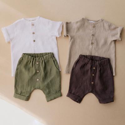 China Anti-shrink baby clothes set toddler 2022 newborn baby girl shirts +pants summer baby clothes set clothes boys for sale