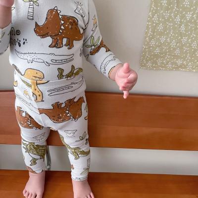 China Soft Children's Pajamas Baby Cotton Autumn 2021 Children's Clothing Set for sale