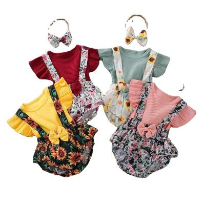 China 2021 new baby top summer anti-shrink and short summer clothing set set for sale