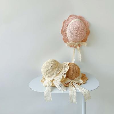 China Casual Baby Hat Summer Lace Princess Straw Hat Girl Baby Sun Hat for sale