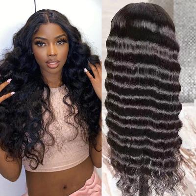 China Yes Brazilian Hair Wigs Body Wave Grade Virgin Hair Raw Hair Vendors, 30 32 Inch Deep Wave Curly Closure Hd Frontal Wig Hair for sale