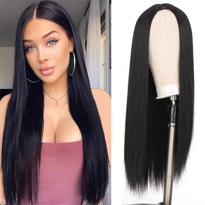 China Hot Sale Color Straight Women's Long Curly Mid Part Wig Head Coverage for sale