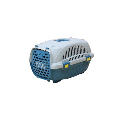 China Breathable Small Dog Pet Kennels Traditional Rolling Plastic Airline Approved Wire Door Travel Dog Crate for sale