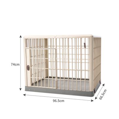 China Breathable Large Size Pet Products Folding Plastic Metal Dog Crate For Large Dogs for sale