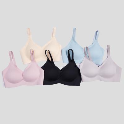 China 2020 New Design Women Ice Silk QUICK DRY Seamless Push Up Sports Bra And Panties Set For Women/Seamless Bra for sale