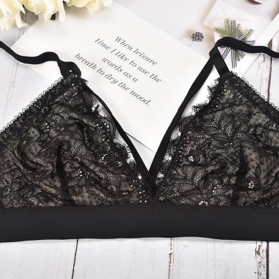 China Designer Non-padded Independent Black Lace Bra Cover Custom for sale