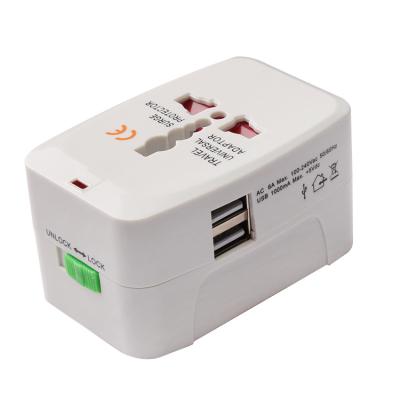 China Residential / Multi-Purpose Travel Adapter Wall Charger Power Socket With Dual USB AC Converter Socket Charger Adapter With USB Plug 5V US AU UK EU Plug for sale