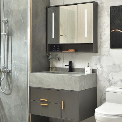 China Smart Storage Mirror Cabinet AYZG025-140 Rock Dish Panel Bathroom Cabinet Combination Bathroom Mirror Cabinet for sale