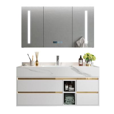 China Storage Mirror Cabinet AYZG024-100 Cabinet With Basin Bathroom Cabinet Waterproof Wall Mounted Dresser Set for sale