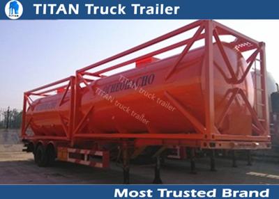 China 20ft 40ft Container diesel fuel tank trailer with carbon steel tank body for sale