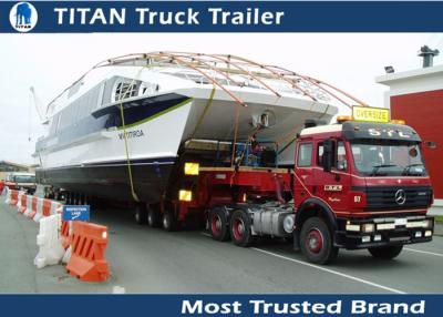 China 100 Ton Steel HG60 Heavy haul lowboy trailer , heavy semi boat trailer for yachts for sale