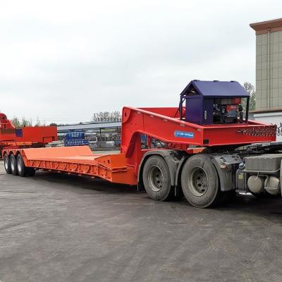 Cina 50 Ton Detachable Lowboy Gooseneck Front Loader Trailer for Sale in vendita