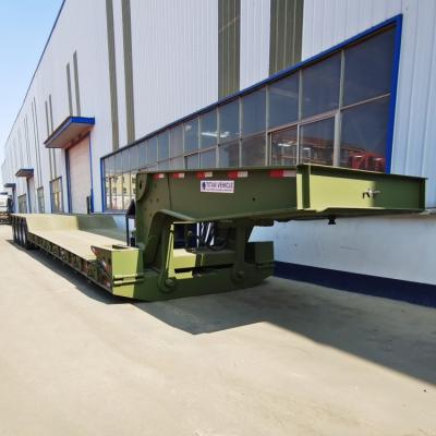 China 50/60/80/100 Ton Gooseneck Lowboy Detachable Lowboy Front Loader Trailer 3/4 Axle for Sale for sale