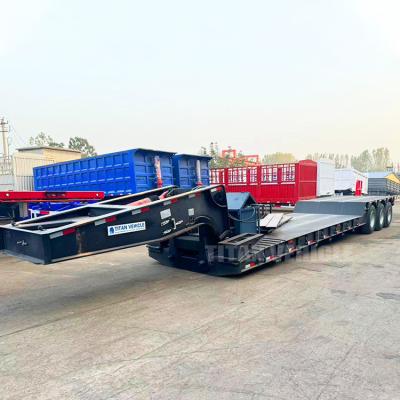 China TITAN 3 Axle 80ton Hydraulic Removable Neck Trailer Detachable Gooseneck Lowboy Trailer for Sale en venta