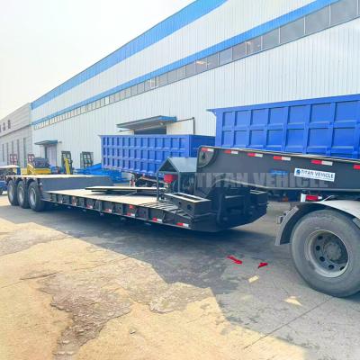 China TITAN 3 Axle 80ton Hydraulic Removable Gooseneck Trailer Lowboy Trailer for Sale for sale