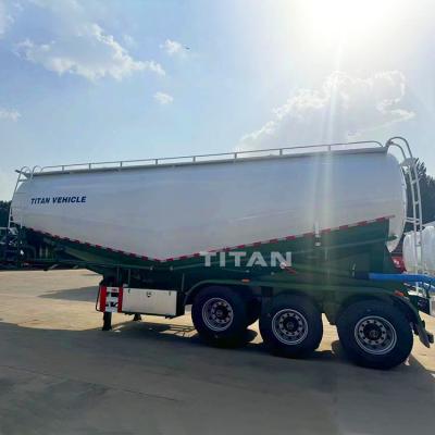 China TITAN 3 Axle 45cbm Fly Ash Powder Dry Bulk Cement Tank Trailer Bulker Tanker for Sale for sale