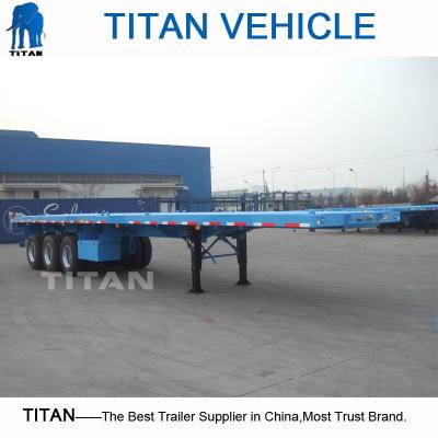 China TITAN 3 axle container flatbed semi-trailer for sale for sale