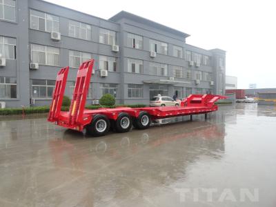 China 3 axles low loader semi trailer with fuwa axle  carry construction equipment for sale for sale