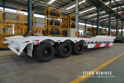 China Low loader semi trailer  with 80 tons trailer to carry construction equipment for sale for sale