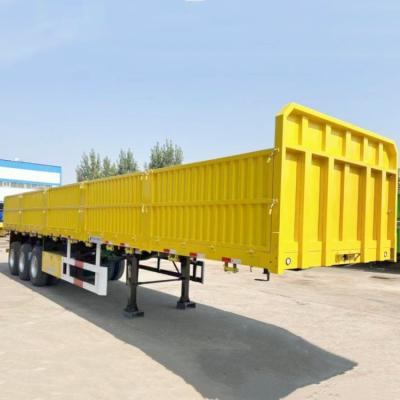 China TITAN Tri Axle 60 toneladas Remolque de tablero lateral Remolque de pared lateral en venta