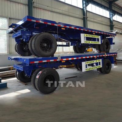 China TITAN 20ft container flatbed trailer drawbar container trailer for sale en venta