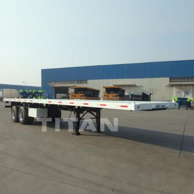 China 20 ft container delivery trailer container flatbed semi-trailer container flatbed truck trailer for sale for sale