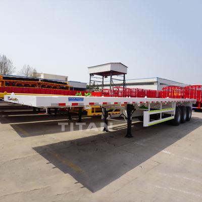 China 3 axles 40ft container trailer trucks container transport flatbed semi trailer for sale for sale