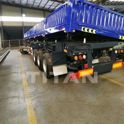 中国 side dump trailer TITAN high quality dumper trailers steel dump trailers for sale 販売のため