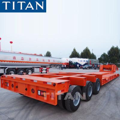 China TITAN 3 líneas 6 ejes hidráulico desmontable de carga frontal Lowboy remolque en venta