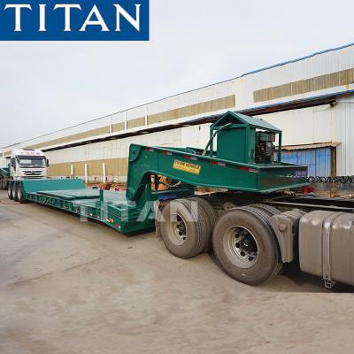 China TITAN 3 Axles 60 ton Excavator Removable Gooseneck Lowboy Trailer For Sale à venda