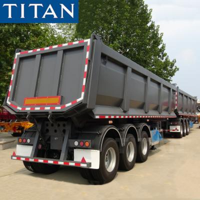 China TITAN 40/60/80 tons rear self dumping semi tipper trailer for sale for sale