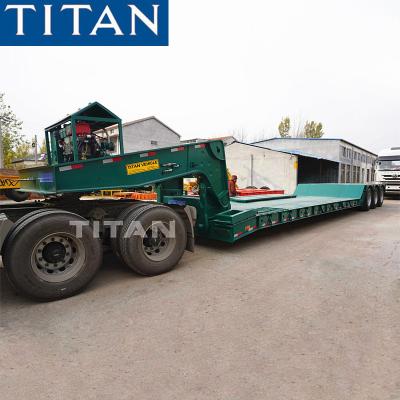 China TITAN 3 axles detachable gooseneck lowboy trailer RGN lowbed trailer for sale à venda