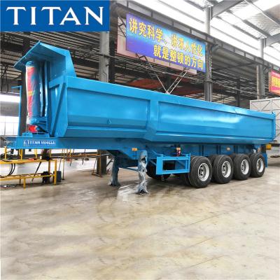 China TITAN low price 4 Axle 32cbm heavy duty dump tractor tipping trailer Te koop