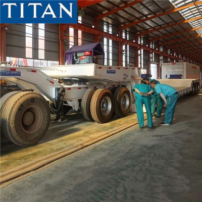 China TITAN 80/90 ton detachable gooseneck mining lowboy trailers for sale à venda